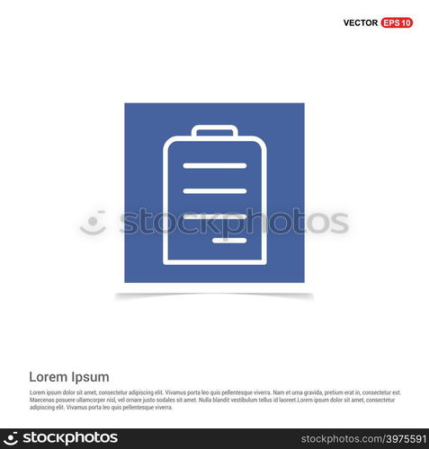 Notepad icon, flat design - Blue photo Frame