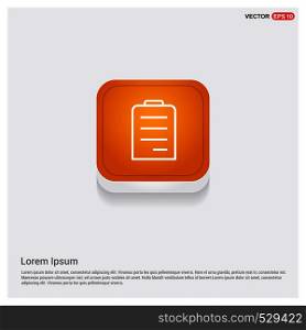Notepad icon, flat design Orange Abstract Web Button - Free vector icon