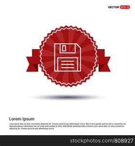 Notepad icon, flat design. - Red Ribbon banner