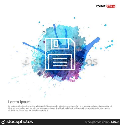 Notepad icon, flat design. - Watercolor Background