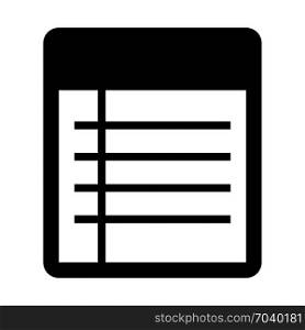 notepad, icon on isolated background