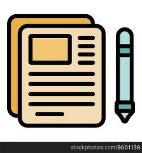 Notepad icon outline vector. Career self. Goal determination color flat. Notepad icon vector flat