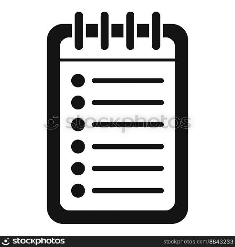 Notepad icon simple vector. Person time. App settings. Notepad icon simple vector. Person time
