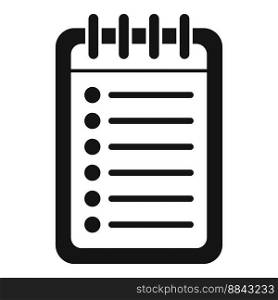 Notepad icon simple vector. Person time. App settings. Notepad icon simple vector. Person time