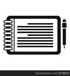Notepad icon simple vector. Write paper. Pen text. Notepad icon simple vector. Write paper