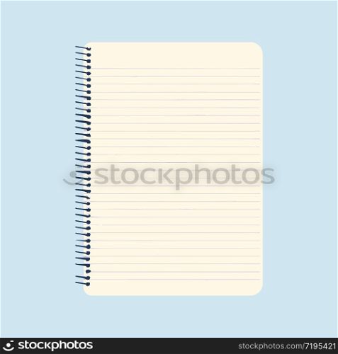 Notepad icon with spiral binding and lines vector