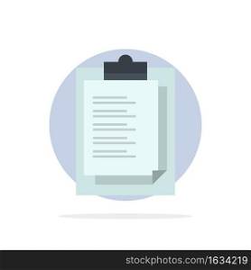Notepad, Report Card, Result, Presentation Abstract Circle Background Flat color Icon