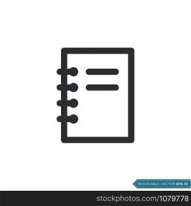 Notepad, Stationery Education Icon Vector Template Illustration Design