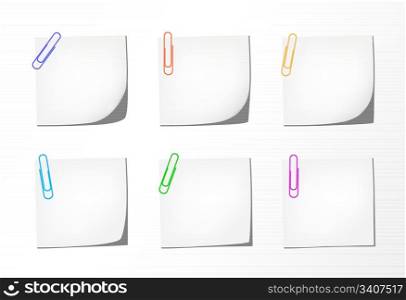 Notepad variations with bent corner and colored clips