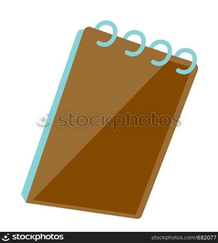 Notepad with ring binder vector cartoon illustration isolated on white background.. Notepad with ring binder vector illustration.
