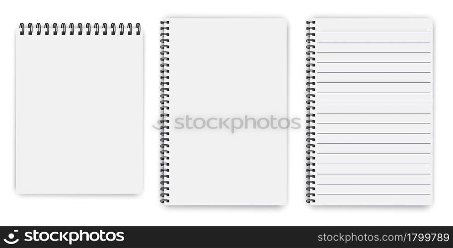 notepads for booklet design. Notebook paper. School notebook. Vector illustration. Stock image. EPS 10.. notepads for booklet design. Notebook paper. School notebook. Vector illustration. Stock image.