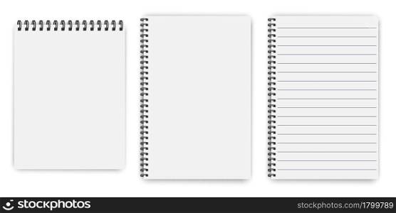 notepads for booklet design. Notebook paper. School notebook. Vector illustration. Stock image. EPS 10.. notepads for booklet design. Notebook paper. School notebook. Vector illustration. Stock image.
