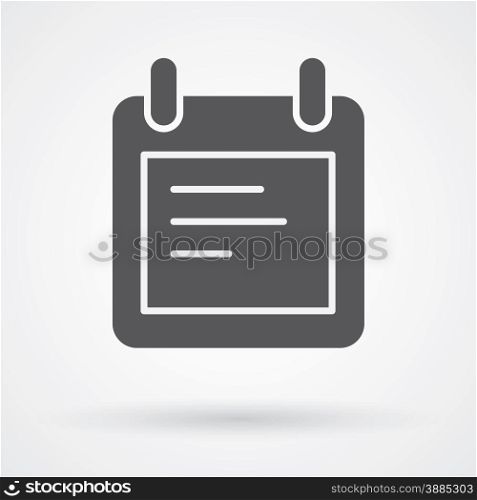 Notes icon flat design black and white vector illustration.