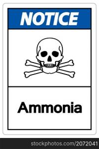 Notice Ammonia Symbol Sign On White Background