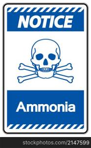 Notice Ammonia Symbol Sign On White Background