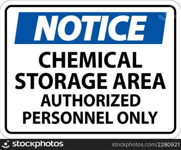 Notice Chemical Storage Area Authorized Personnel Only Symbol Sign