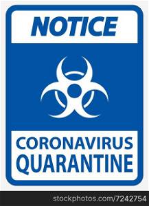 Notice Coronavirus Quarantine Sign Isolated On White Background,Vector Illustration EPS.10