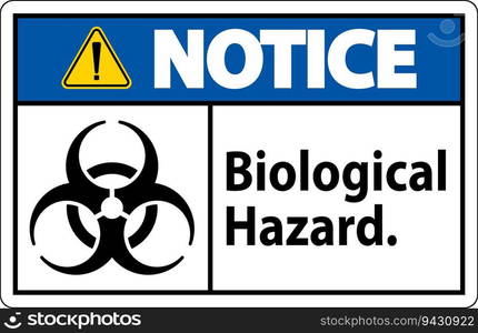 Notice Label Biological Hazard On White Background