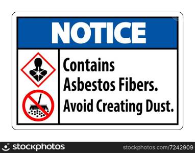 Notice Label Contains Asbestos Fibers,Avoid Creating Dust