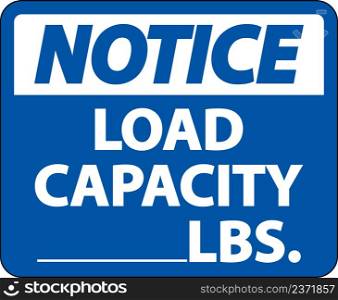 Notice Load Capacity Label Sign On White Background