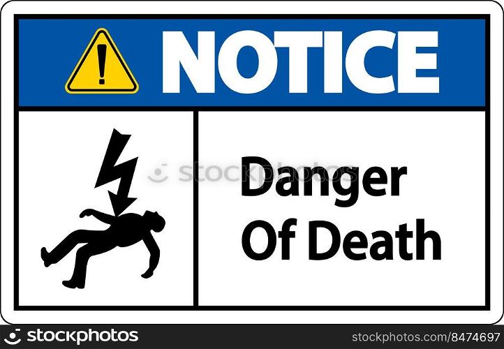 Notice Of Death Sign On White Background