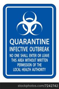 Notice Quarantine Infective Outbreak Sign Isolate on transparent Background,Vector Illustration