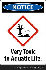 Notice Very Toxic To Aquatic Life Sign On White Background