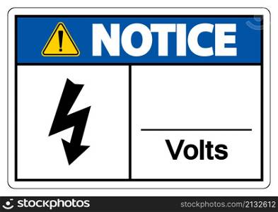 Notice Volts Symbol Sign On White Background