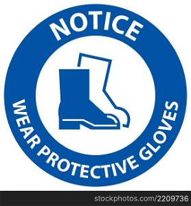 Notice Wear Protective Footwear Sign On White Background