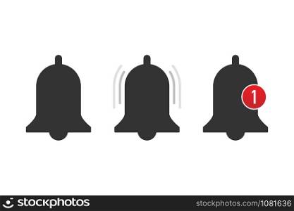 Notification bell icon for incoming inbox message. Vector stock illustration. Notification bell icon for incoming inbox message. Vector stock illustration.