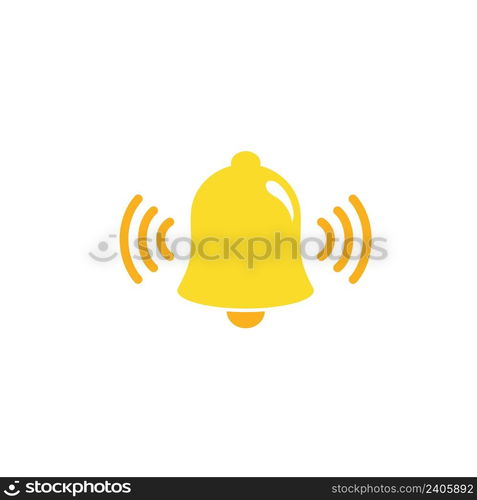 notification bell icon set isolated on white background.render yellow ringing bell with new notification for social media reminder.vector icon