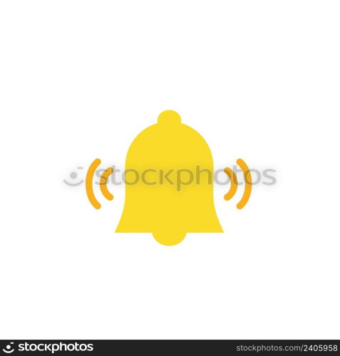 notification bell icon set isolated on white background.render yellow ringing bell with new notification for social media reminder.vector icon