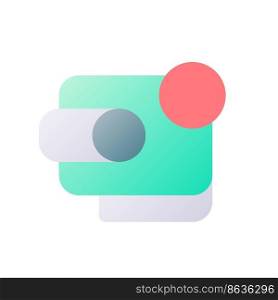 Notification from digital wallet pixel perfect flat gradient two-color ui icon. Online payment service. Simple filled pictogram. GUI, UX design for mobile application. Vector isolated RGB illustration. Notification from digital wallet pixel perfect flat gradient two-color ui icon