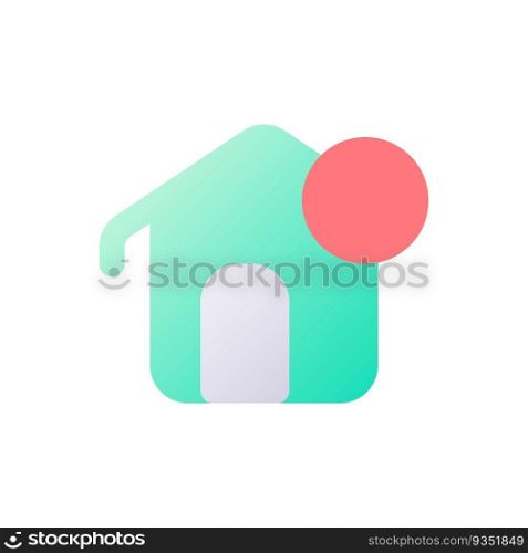 Notification from homepage pixel perfect flat gradient two-color ui icon. Communication on internet. Simple filled pictogram. GUI, UX design for mobile application. Vector isolated RGB illustration. Notification from homepage pixel perfect flat gradient two-color ui icon