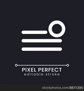 Notification from main menu pixel perfect white linear ui icon for dark theme. Communication. Vector line pictogram. Isolated user interface symbol for night mode. Editable stroke. Poppins font used. Notification from main menu pixel perfect white linear ui icon for dark theme