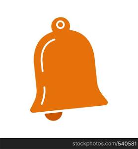 Notification glyph color icon. Bell. Reminder alarm. Silhouette symbol on white background with no outline. Negative space. Vector illustration. Notification glyph color icon