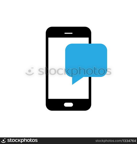 Notification message on the smartphone. SMS in the form of speech balloon on the smartphone screen. Vector EPS 10