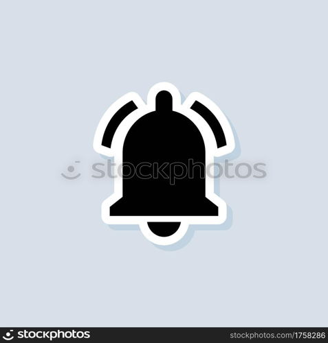 Notification sticker. Notification bell icon for incoming inbox message. Bell ring for alarm clock and smartphone application alert. Vector on isolated background. EPS 10.. Notification sticker. Notification bell icon for incoming inbox message. Bell ring for alarm clock and smartphone application alert. Vector on isolated background. EPS 10