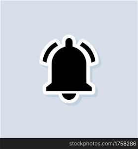 Notification sticker. Notification bell icon for incoming inbox message. Bell ring for alarm clock and smartphone application alert. Vector on isolated background. EPS 10.. Notification sticker. Notification bell icon for incoming inbox message. Bell ring for alarm clock and smartphone application alert. Vector on isolated background. EPS 10