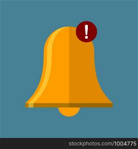 Notification with message. Flat style. Vector illustration.. Notification. Flat style