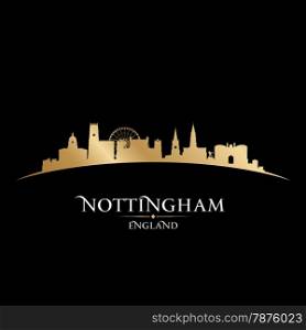 Nottingham England city skyline silhouette. Vector illustration