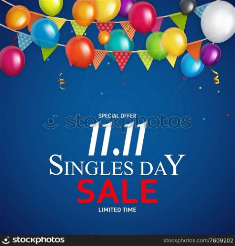 November 11 Singles Day Sale. Vector Illustration EPS10. November 11 Singles Day Sale. Vector Illustration