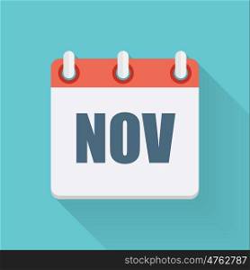 November Dates Flat Icon with Long Shadow. Vector Illustration EPS10. November Dates Flat Icon with Long Shadow. Vector Illustration