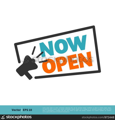 Now Open Letter Vector Template Illustration Design. Vector EPS 10.