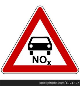 NOx car and attention sign