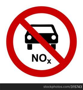 NOx car and prohibition sign
