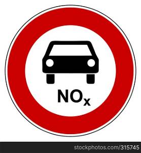 NOx car and prohibition sign