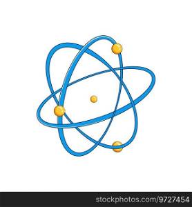 nuclear atom cartoon. micro nucleus, molecular technology, research chemistry nuclear atom sign. isolated symbol vector illustration. nuclear atom cartoon vector illustration