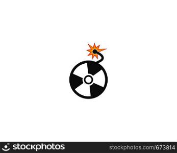 Nuclear bomb logo icon illustration