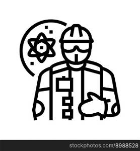 nuclear engineer worker line icon vector. nuclear engineer worker sign. isolated contour symbol black illustration. nuclear engineer worker line icon vector illustration
